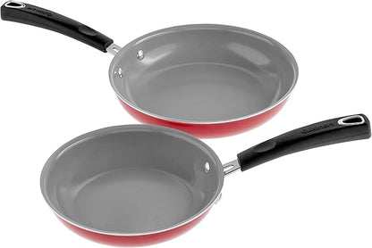 Cuisinart 54C-11R 11-Piece Ceramica XT Nonstick Cookware Set, Red/Stainless Steel - Image 5