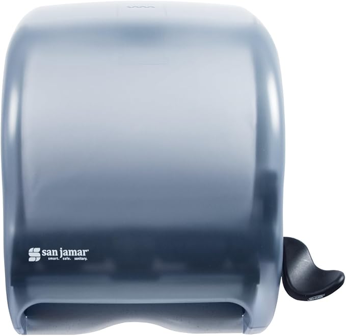 San Jamar Classic Element Paper Towel Dispenser Fits All Core Sizes with Lever for Bathroom, Kitchens, and Restaurants, Plastic, 8.5 x 12.5 x 12.75 Inches, Arctic Blue by SanJamar