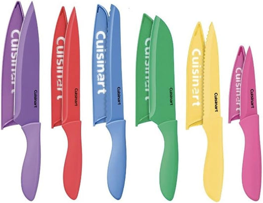 Cuisinart 12-Piece Kitchen Knife Set, Advantage Color Collection with Blade Guards, (Multi Brights) by Cuisinart