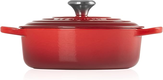 Le Creuset Enameled Cast Iron Signature Round Wide Dutch Oven, 3.5 qt., Cerise