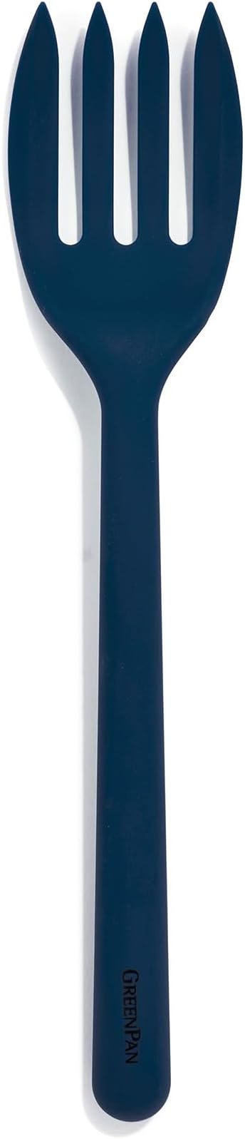 GreenPan Silicone Ultimate Fork, Mixing Stirring Serving, Cooking Kitchen Utensil, Flexible Rubber Nonstick Cookware, Rigid Steel Core, Heat-Resistant, Anti-Slip Handle, BPA-Free Dishwasher Safe, Blue by GreenPan