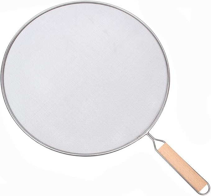 8 Inch Grease Splatter Screen Guard Stainless Steel Splash Screen Protector Guards with Handle Splash-Proof Frying Pan Mesh Pot Lid Cover for Kitchen Cooking Gadgets by Unknown
