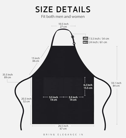 Syntus 4 Pack Adjustable Bib Apron with 2 Pockets Cooking Kitchen Aprons for Women Men Chef - Image 2