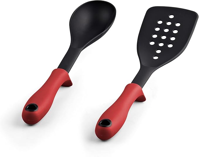 Cook N Home Pots and Pans Nonstick Cookware Set 12-Piece, Kitchen Cooking Set with Frying Pans and Saucepans, Induction Compatible, Marble Red - Image 9