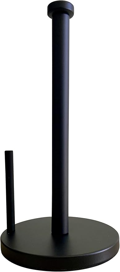 Black Paper Towel Holder Countertop Stainless Steel Paper Towel Stand with Weighted Non-Slip Base One-Handed Tear, Rust-Resistant Kitchen Roll Holder, Standard, Jumbo & Large Rolls - Image 9