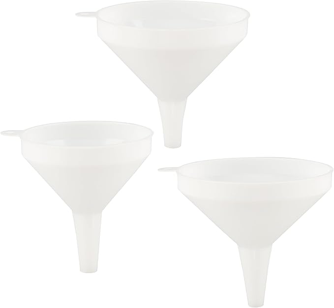 Restaurantware-Met Lux Plastic Funnel Set, 1 Pouring Tool Set - Includes 8,12, and 16-oz Funnel, 3-piece Pouring Tools, Wide Spout, For Transferring Ingredients - Image 2