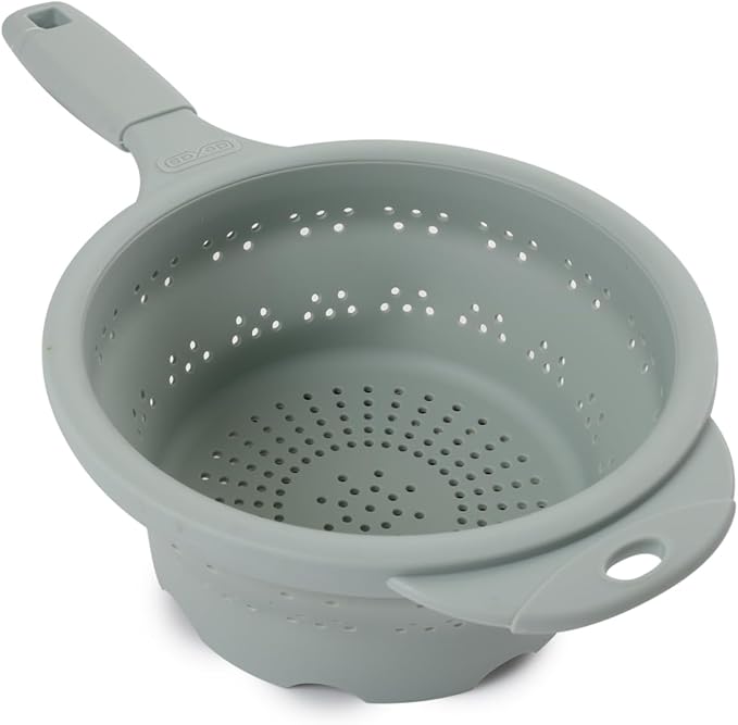 Dexas 8" Collapsible Silicone Strainer in Sage, Kitchen Strainer with Handles, 7.2 Cup Capacity | BPA-Free, Heat-Resistant, Space-Saving Kitchen Tool - Image 2