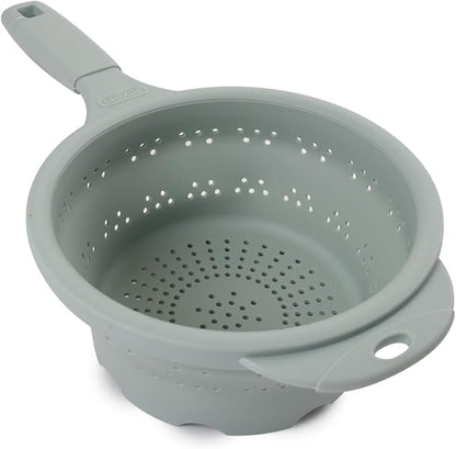 Dexas 8" Collapsible Silicone Strainer in Sage, Kitchen Strainer with Handles, 7.2 Cup Capacity | BPA-Free, Heat-Resistant, Space-Saving Kitchen Tool - Image 2