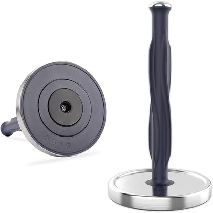 KITCHENDAO One-Handed Countertop Paper Towel Holder, Rotation Freestanding Kitchen Paper Holder Stand, Stainless Steel Paper Roll Holder with Weighted Base High-Adhesion Pad Sticker by KITCHENDAO