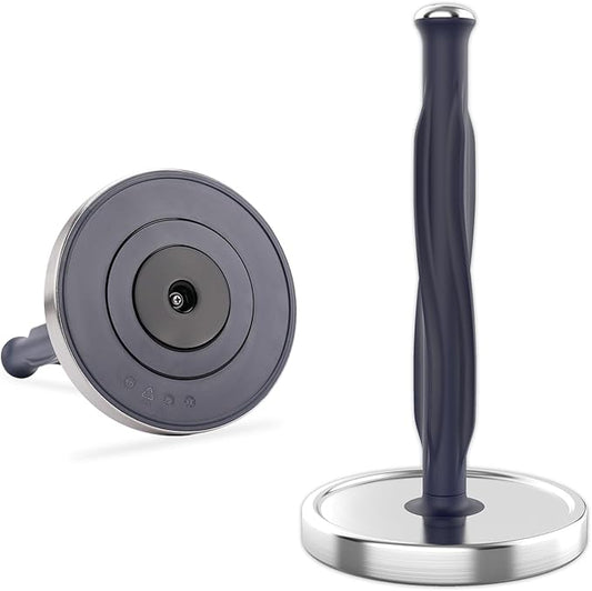 KITCHENDAO One-Handed Countertop Paper Towel Holder, Rotation Freestanding Kitchen Paper Holder Stand, Stainless Steel Paper Roll Holder with Weighted Base High-Adhesion Pad Sticker by KITCHENDAO