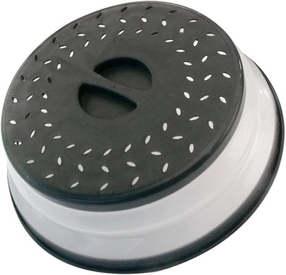 Small Collapsible Microwave Splatter Cover, Microwave Plate Cover With Steam Vent(8.5 IN,black)