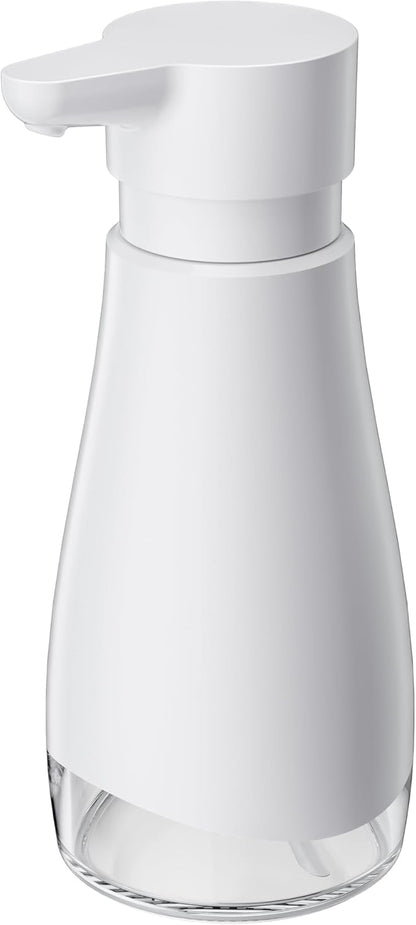 Oasis Creations 500 mL /17fl.oz Stainless Steel Liquid Soap Dispenser for Dish and Hand Soap - White - Refillable - Great for Kitchen Bathroom or Countertop