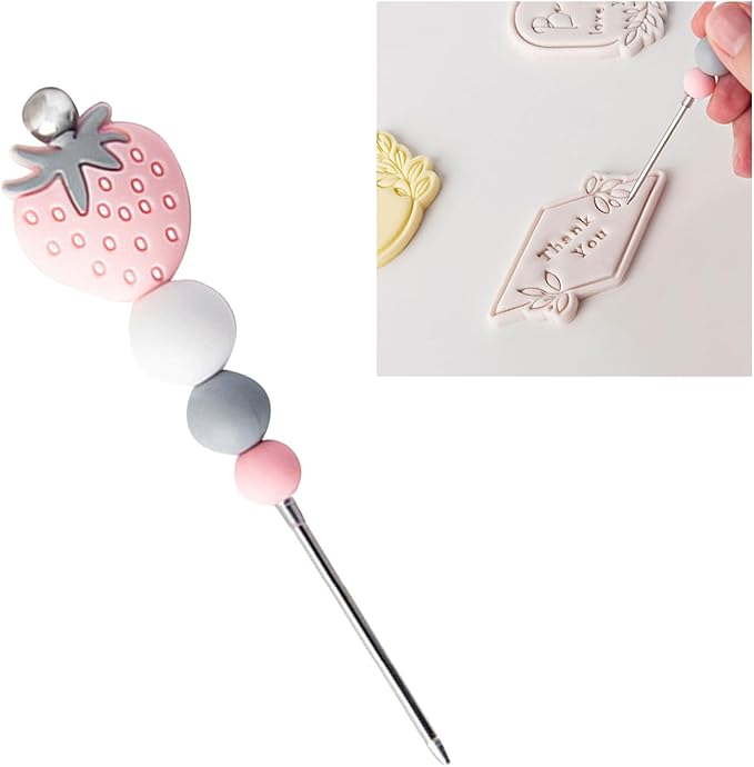 Icing Pin, Scriber Needle for Cake Decorating Strawberry Beaded Cookie Decoration Pin Professional Sugar Stir Pin for Baker