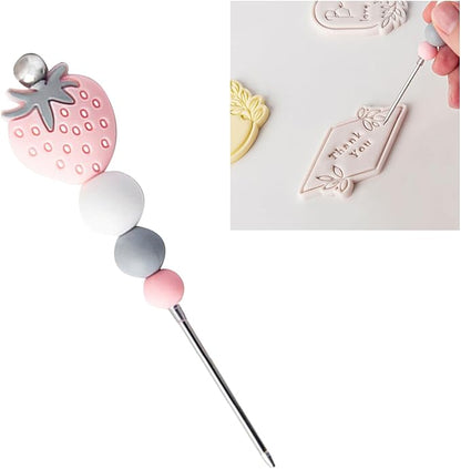 Icing Pin, Scriber Needle for Cake Decorating Strawberry Beaded Cookie Decoration Pin Professional Sugar Stir Pin for Baker