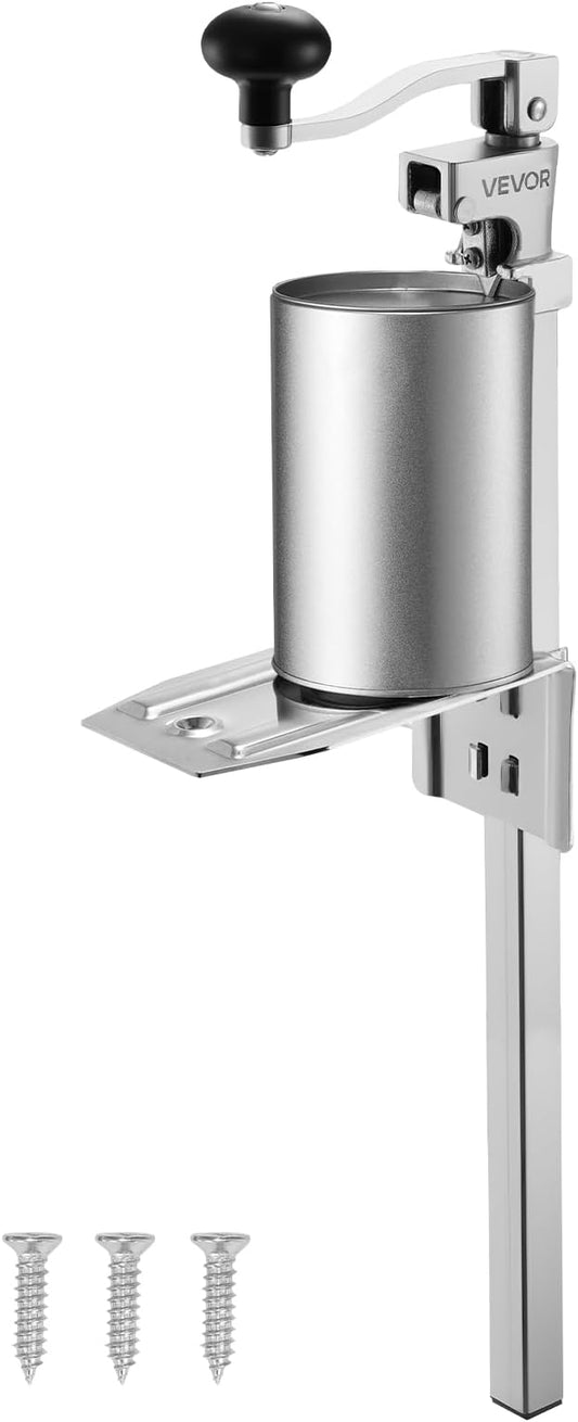 VEVOR Commercial Can Opener, Heavy-Duty Manual Tabletop Cans Opener for Cans Up to 15.75 in Height, Height-Adjustable Professional Can Openers Fixed with Screws, for Restaurant, Hotel, and Food Store