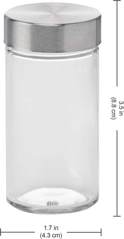 Kamenstein Clear Reusable 3 Oz Jars With Stainless Steel Shaker Lids, And Twist-On Caps For Airtight Seals 12 Pk - Image 7