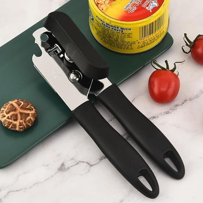 Can Opener Manual Heavy Duty, Ariettie Hand Held Can Openers for Seniors with Comfort Grip Sharp Blade, Solid Steel Hand Manual Can Open with Magnet for Kitchen Camping (Black) - Image 5