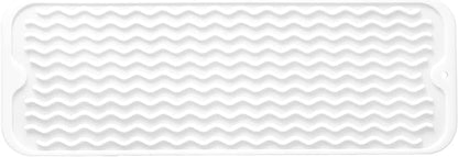 MicoYang Silicone Dish Drying Mat for Multiple Usage,Easy clean,Eco-friendly,Heat-resistant Silicone Mat for Kitchen Counter,Sink,Bar,Bottle,or Cup White M 17 inches x 6 inches by MicoYang