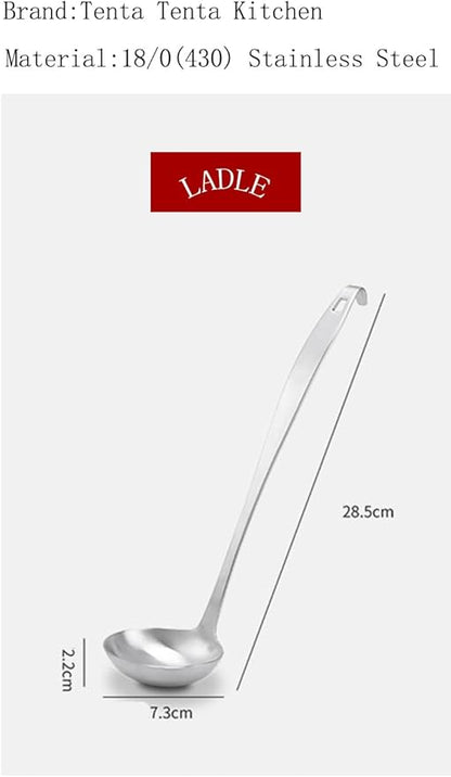Tenta Kitchen 2oz/56ml Stainless Steel Small Soup Ladle Spoon,10.8”x 3” Stainless Steel – One-piece Professional Ladle With Hook And Hole For Convenient Hanging