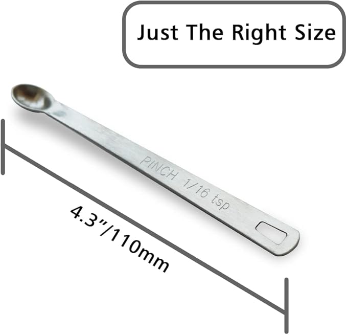 2PCS 1/16 Teaspoon(1/16tsp, 0.31ml, Pinch) Single Tiny Measuring Spoon, Small Individual Stainless Steel Measure Spoons Only - Image 2
