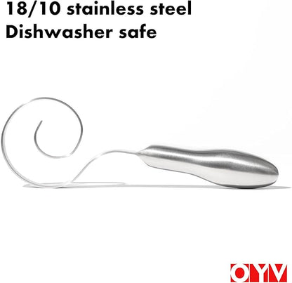 OYV Seamless Dough Whisk, 18/10 Stainless Steel Danish Dough Wisk, 9" Bread Whisk for Sourdough, Cookies, Pizza, Pastry, Dishwasher Safe Dough Hook - Image 3