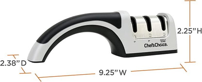 Chef'sChoice Manual Knife Sharpeners for 15- and 20-Degree Straight-Edge and Serrated Knives with Diamond Abrasives Precise Angle Control & Compact Footprint, 2-Stage, Gray - Image 7