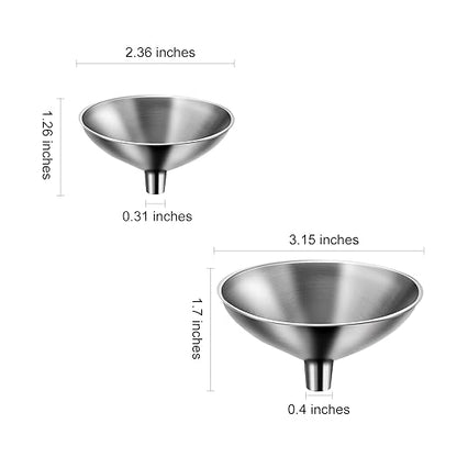Small Funnel Set of 2, Stainless Steel Mini Funnel for Essential Oil Transfer, Kitchen Use - Image 2