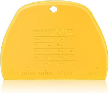 Vegetable Chopper - Stainless Steel Blade Crinkle Cutter/Wavy Knife Veggies French Fry Slicer and Plastic Dough/Cake Scraper,2 piece (Yellow)