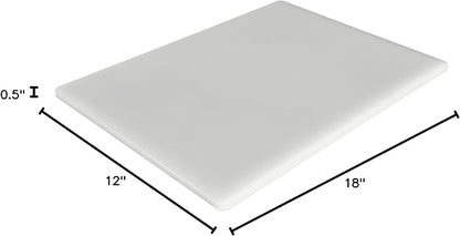 Commercial Grade Plastic Cutting Board 18 x 12 x 1/2 Thick High Density White Poly, NSF Certified and Dishwasher Safe for Food Service - Image 9