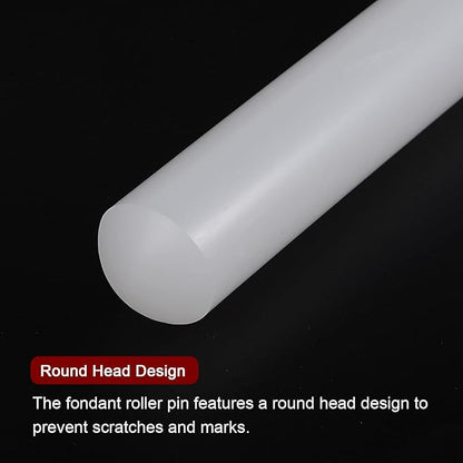 HARFINGTON Fondant Rolling Pin 9 Inch x 0.98 Inch PP Plastic Non-Stick Fondant Roller Dough Roller Kitchen Decorating Tools for Fondant Cookie Pastry Pizza Clay Dough
