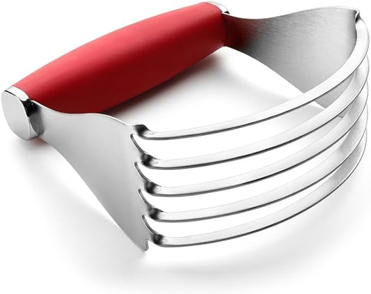 Spring Chef XL Stainless Steel Pastry Cutter Tool for Baking - Heavy Duty Dough Blender - Butter & Dough Cutter Tool with Sharp Blades - Pastry Blender for Easy Mixing - Dishwasher Safe - Red by SpringChef
