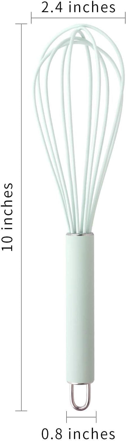 GorGin high temperature and easy to clean silicone whisk, stirrer, 10 inch, grip good grip design for Blending Whisking Beating Stirring Cooking Baking (1 Pack | blue) - Image 5