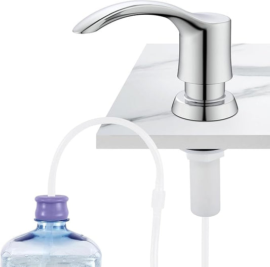 GAGALIFE Kitchen Sink Soap Dispenser - Sink Soap Dispenser Pump with 40" Silicone Extension Tube Kit (Chrome), Say Goodbye to Frequent Refills G080-1C