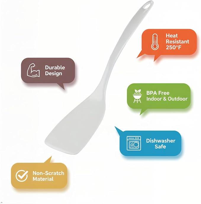 Spatula, Turner for Non-stick pans, Heat Resistant, Flipper, BPA Free Melamine Utensil with Ergonomic Handle by Reston Lloyd 11 inch, Seafoam - Image 6