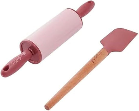 Dolly Parton Mini Spatula and Rolling Pin Set, 2 Piece, Blush