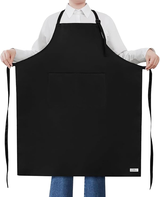 ROTANET Extra Large Apron for Men Adjustable Bib Aprons with 2 Pockets Cooking Kitchen Women Chef Water & Oil Resistant by ROTANET