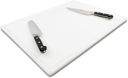 Thirteen Chefs 24 x 18 Inch Cutting Board with Juice Groove for Meat, BBQ, Grilling - 3/4" Thick HDPE Plastic - Extra Large, Heavy 11 Pound for Carving