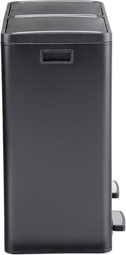 Step N' Sort The 18.5 Gallon Extra Large Capacity, Soft-Step, Dual Trash and Recycling Bin with Removable Inner Bins