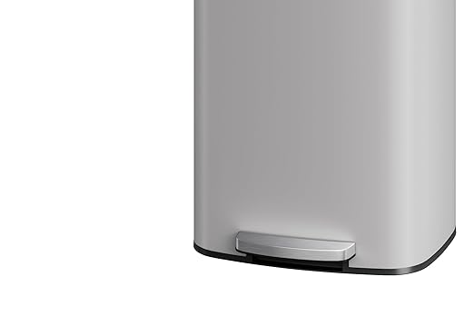 Garvee 21 gal / 80 L Metal Trash Can with Lid, Large Garbage Can for Kitchen, Rustproof Step-on Kitchen Metal Trash Bin with Liner Rim, Rear Handle, Soft Close Plastic Lid, White - Image 9