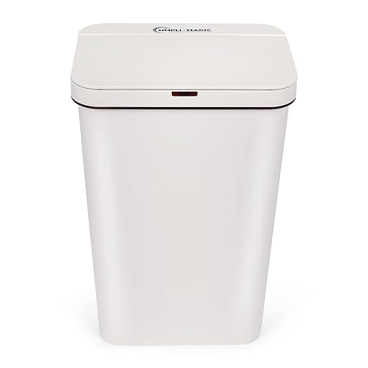 SIMPLI-MAGIC 79502 13 Gallon Touchless Sensor Trash Can, Rectangle Garbage Bin, Perfect for Home, Kitchen, Office, White - Image 3