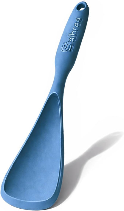 Silicone Spoon Spatula for Cooking - Multifunction Scoop Spatula Spoonula - Heat Resistant Cooking Spoon for Nonstick Cookware - Large Silicone Kitchen Spoon - Seamless Design (Starry Blue,1pc) by salbree