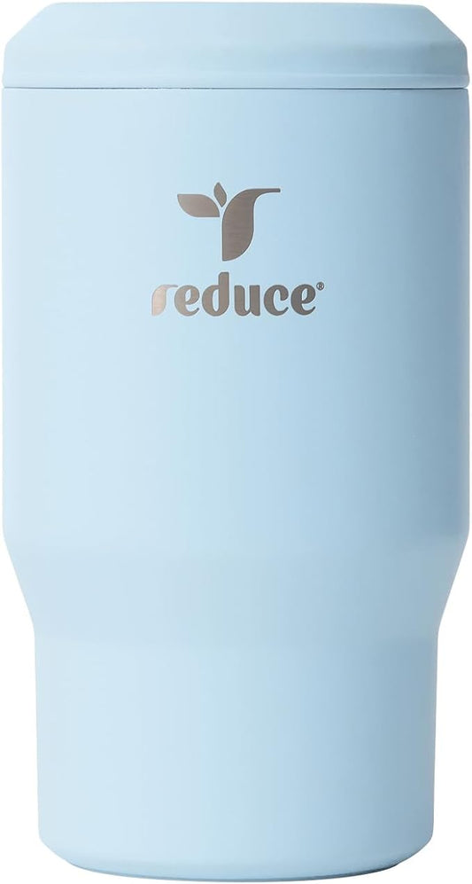 Reduce 4-in-1 Drink Cooler - Versatile Can & Bottle Holder with Vacuum Insulation - Keeps Drinks Cold Up to 4 Hours - Includes Bottle Opener - Fits Cupholders & Dishwasher Safe - 14oz - Cloud Blue