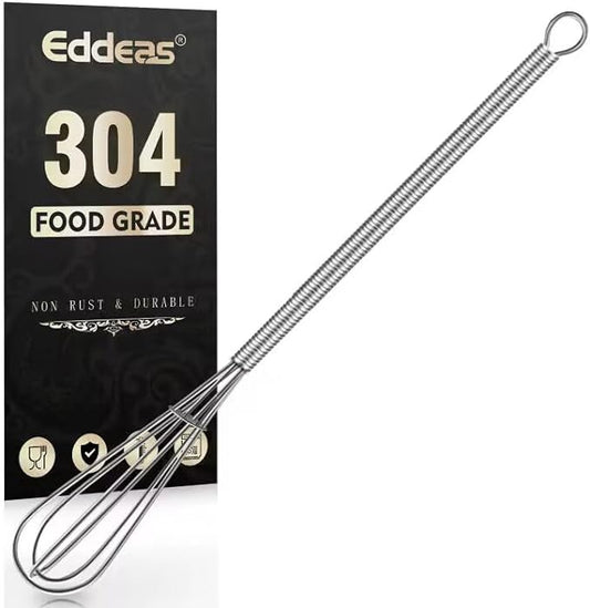 Long Mini Whisks Stainless Steel, Eddeas Skinny Small Whisk 10 inch Tiny Whisk With Long handle for Whisking, Beating, Mixing Sauces, Blending Ingredients Kitchen Small Wisk by Eddeas