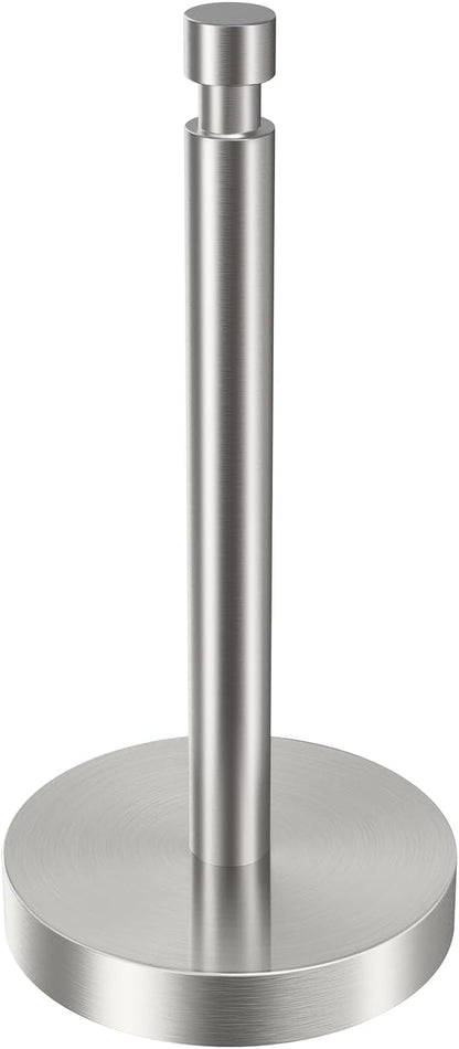 YUMORE Paper Towel Holder Countertop, Counter Paper Towel Holder with Weighted Base Non Slip, Standing Paper Towel Roll Holder for Modern Kitchen Bathroom, Stainles Steel (Brushed Nickel) by YUMORE