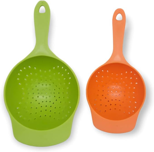 Handy Housewares 2 Piece Colander Set - Nesting Mini Colanders for Berries, Pasta, Veggies (1 Set)