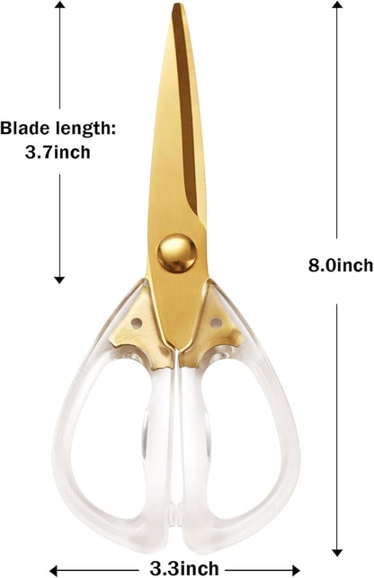 Kitchen Shears Scissors&Sharp Scissors, ARCHIKING 8.0inch Cooking Scissor-Meat and Poultry Shears, Dishwasher Safe, Acrylic Handel Scissors All Purpose Stainless Steel Utility Scissor (White) - Image 6