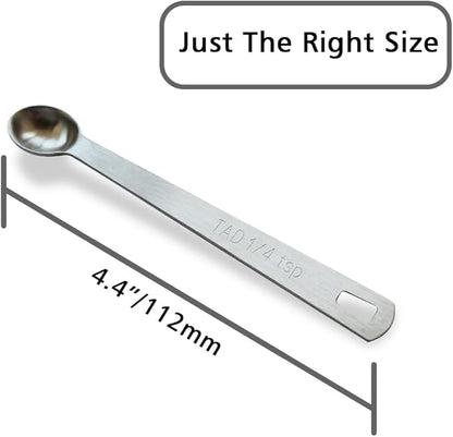 5PCS 1/4 Teaspoon(1/4tsp, 1.25 ml, Tad) Single Tiny Measuring Spoon, Small Individual Stainless Steel Measure Spoons Only - Image 2