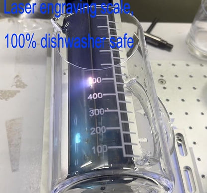 Ackers Mirror Etching Scale Glass Measuring Cup-[Insulated handle | V-Shaped Spout]-Made of High Borosilicate Glass Measuring Cup for Kitchen or Restaurant, Easy to Read, 1000 ML (32 Oz, 4 Cup) - Image 7