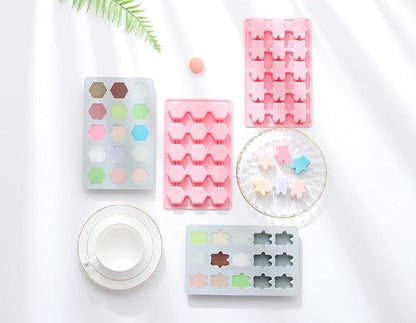 Cute Ice Cube Trays Silicone Chocolate Mold Wax Melt Molds Easy Release Ice Trays Non-Stick Chocolate Soap Pudding Jello Ice Cube Tray (Star)