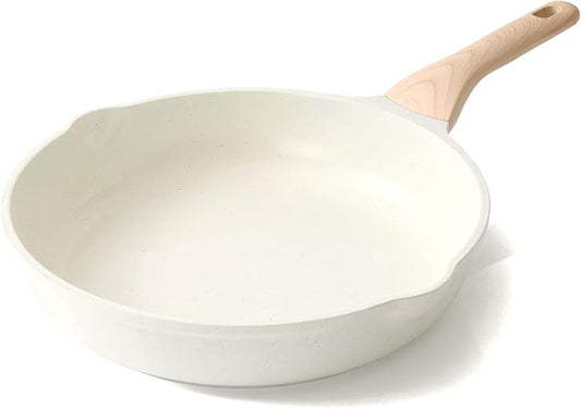 Kordisen Nonstick Ceramic Frying Pan, 12.5 Inch Ceramic Large Skillet, Healthy Non Toxic Cooking Pan, Stay-Cool Handle, Induction Compatible, PFOA & PFAS Free, White by Kordisen
